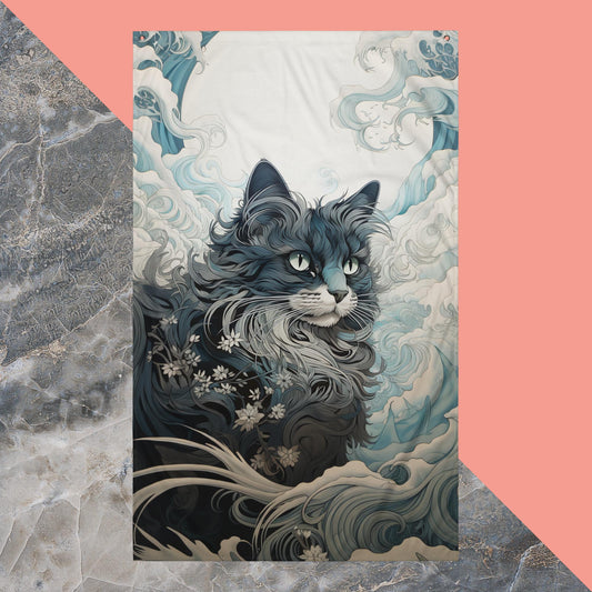 Ukiyo-e Cat Flag Poster