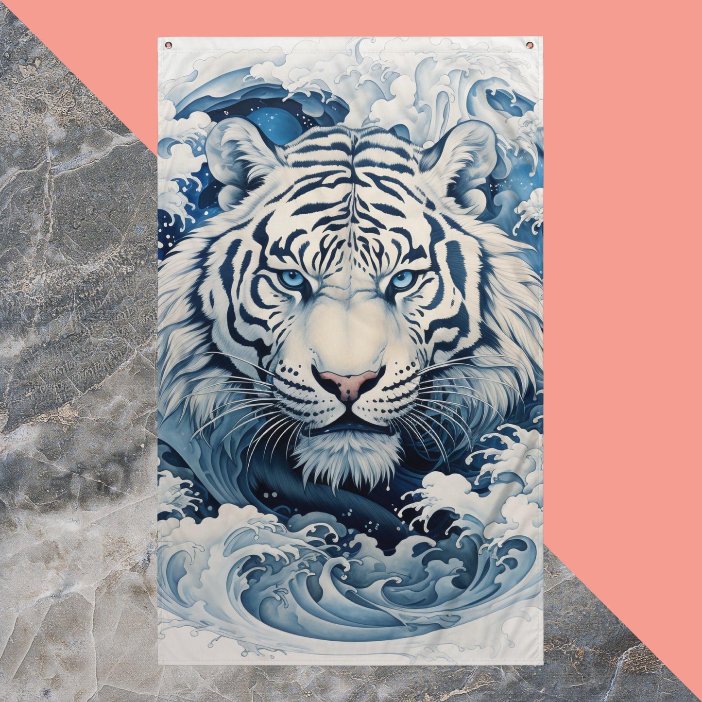 Ukiyo-e Tiger Flag Poster