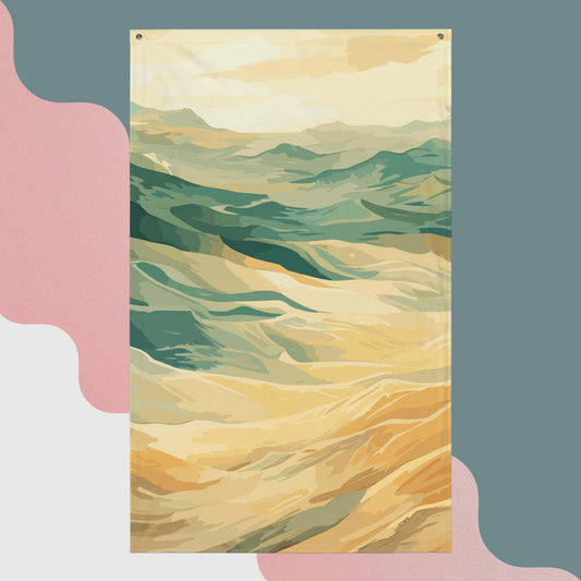 Sunny Sand Dunes Flag Poster