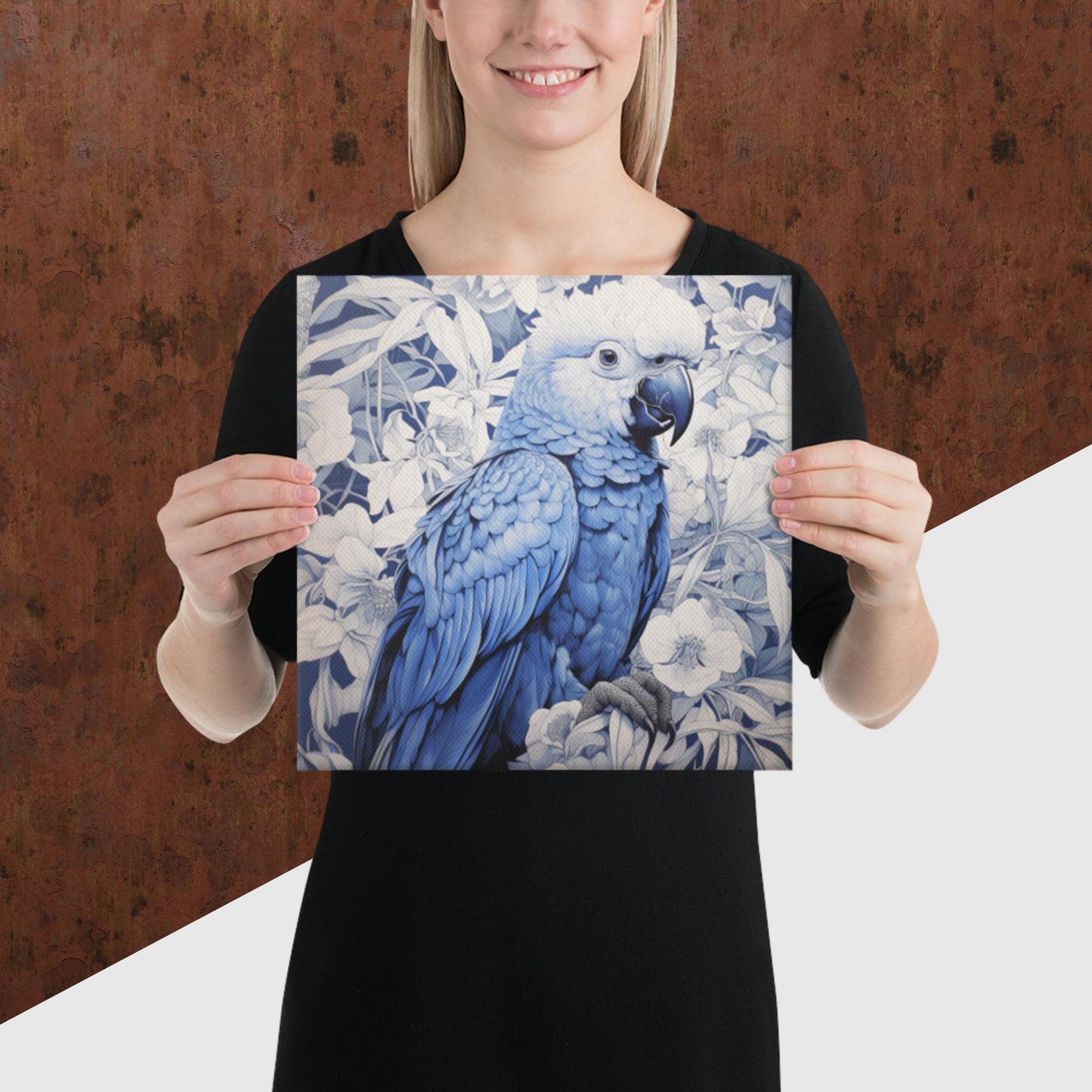 Ukiyo-e Parrot Canvas Poster