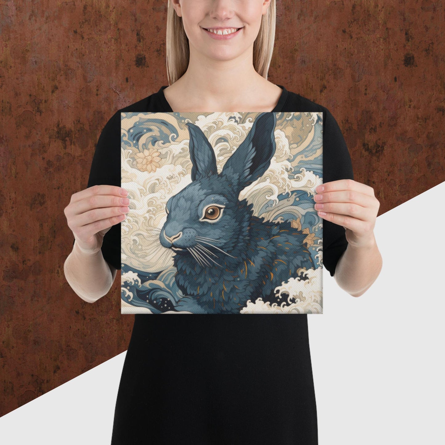 Ukiyo-e Rabbit Canvas Poster