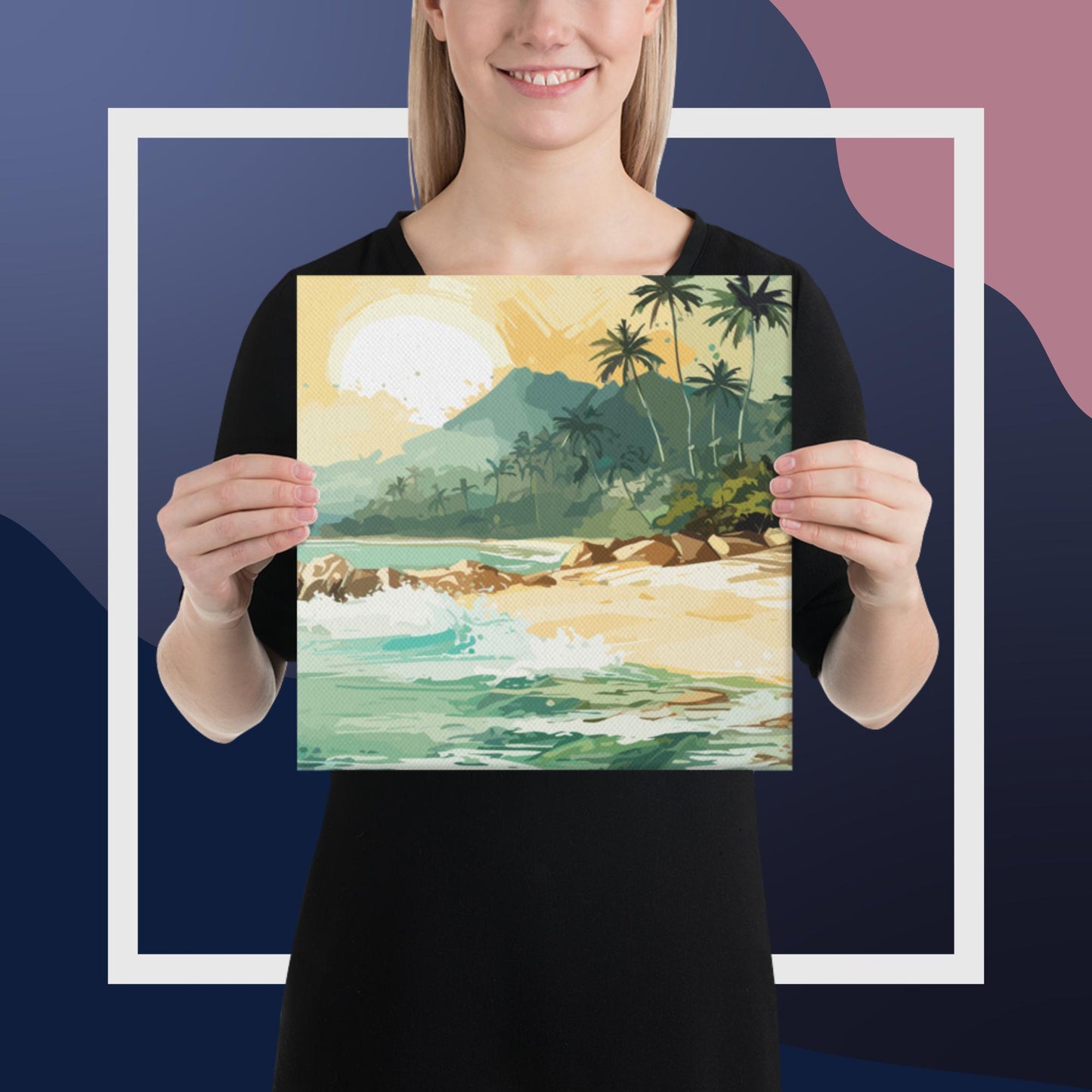 Tropical Island Beach Canvas Poster