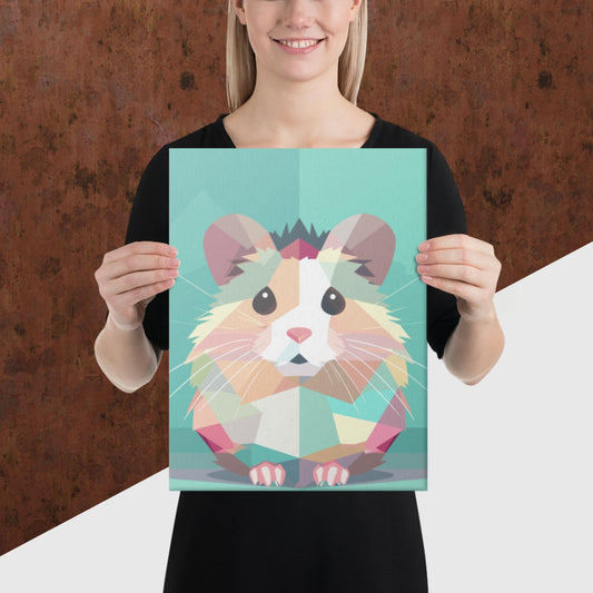 Green and Pink Hamster Canvas Poster