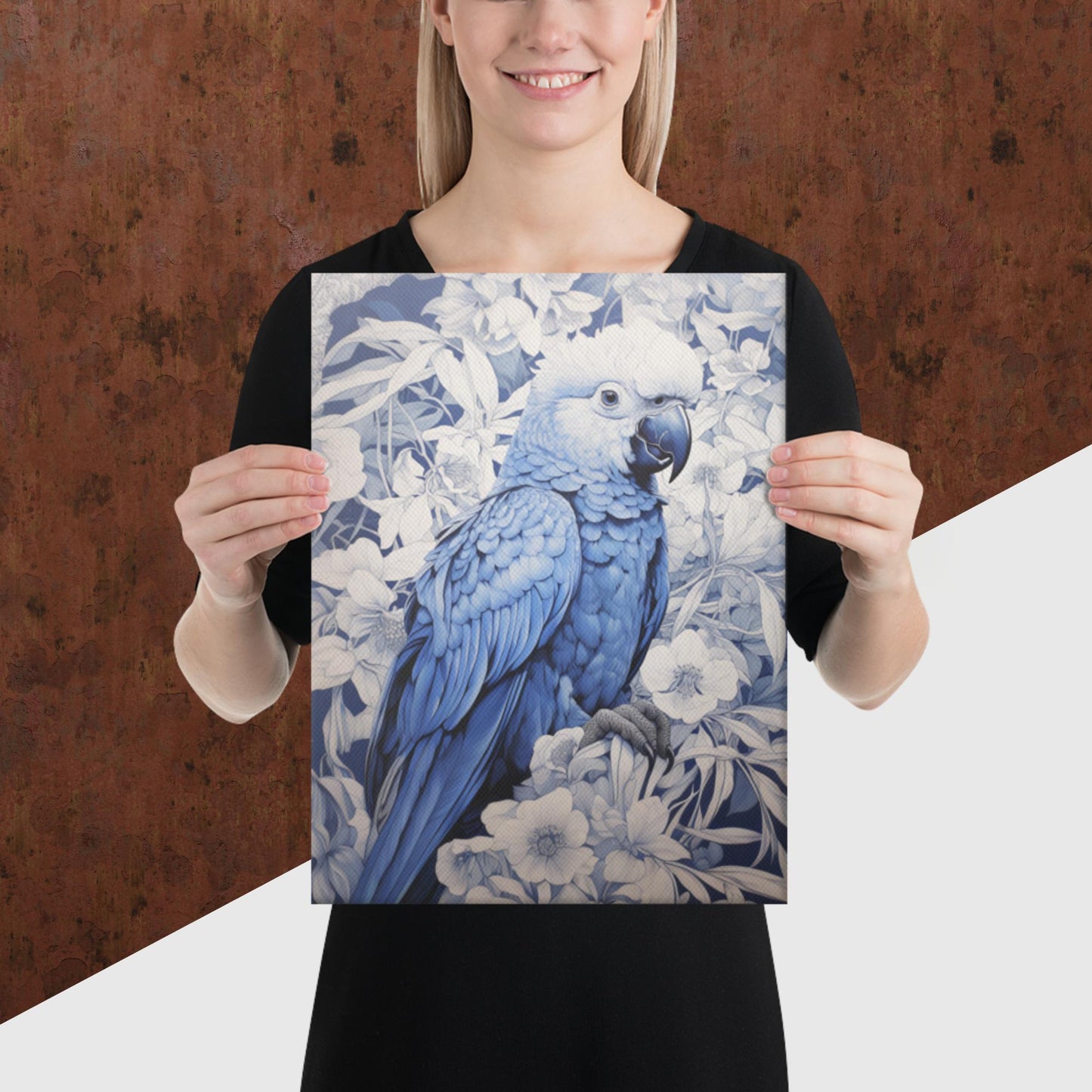 Ukiyo-e Parrot Canvas Poster