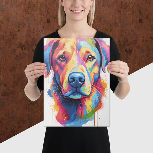 Rainbow Paint Dog Canvas Poster