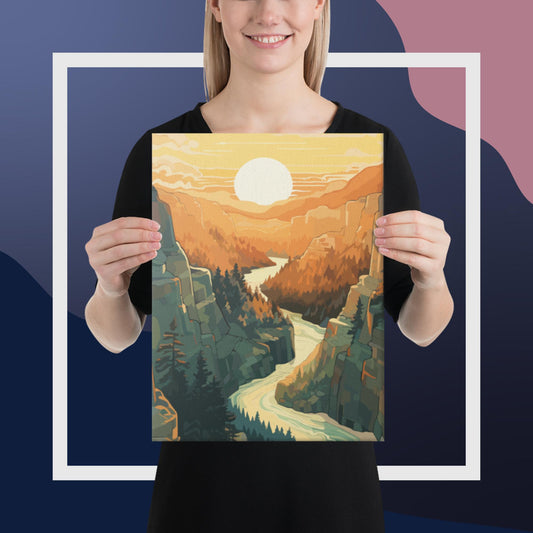 Canyon River Sunset Canvas Poster