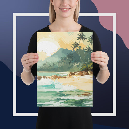 Tropical Island Beach Canvas Poster