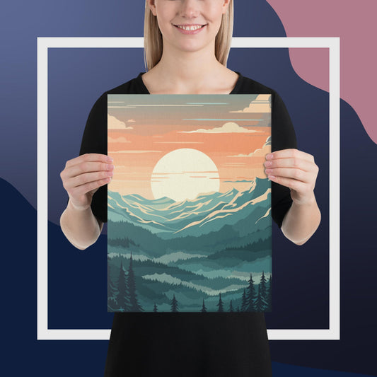 Forest Mountain Landscape Canvas Poster