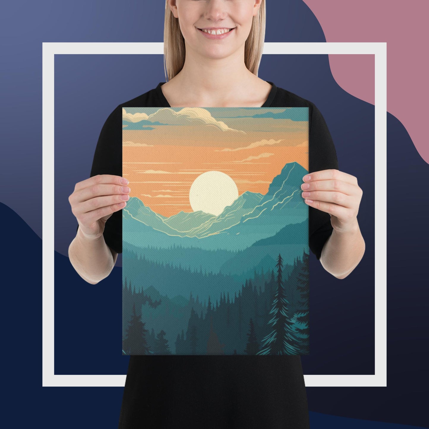 Forest Skyline Sunset Canvas Poster