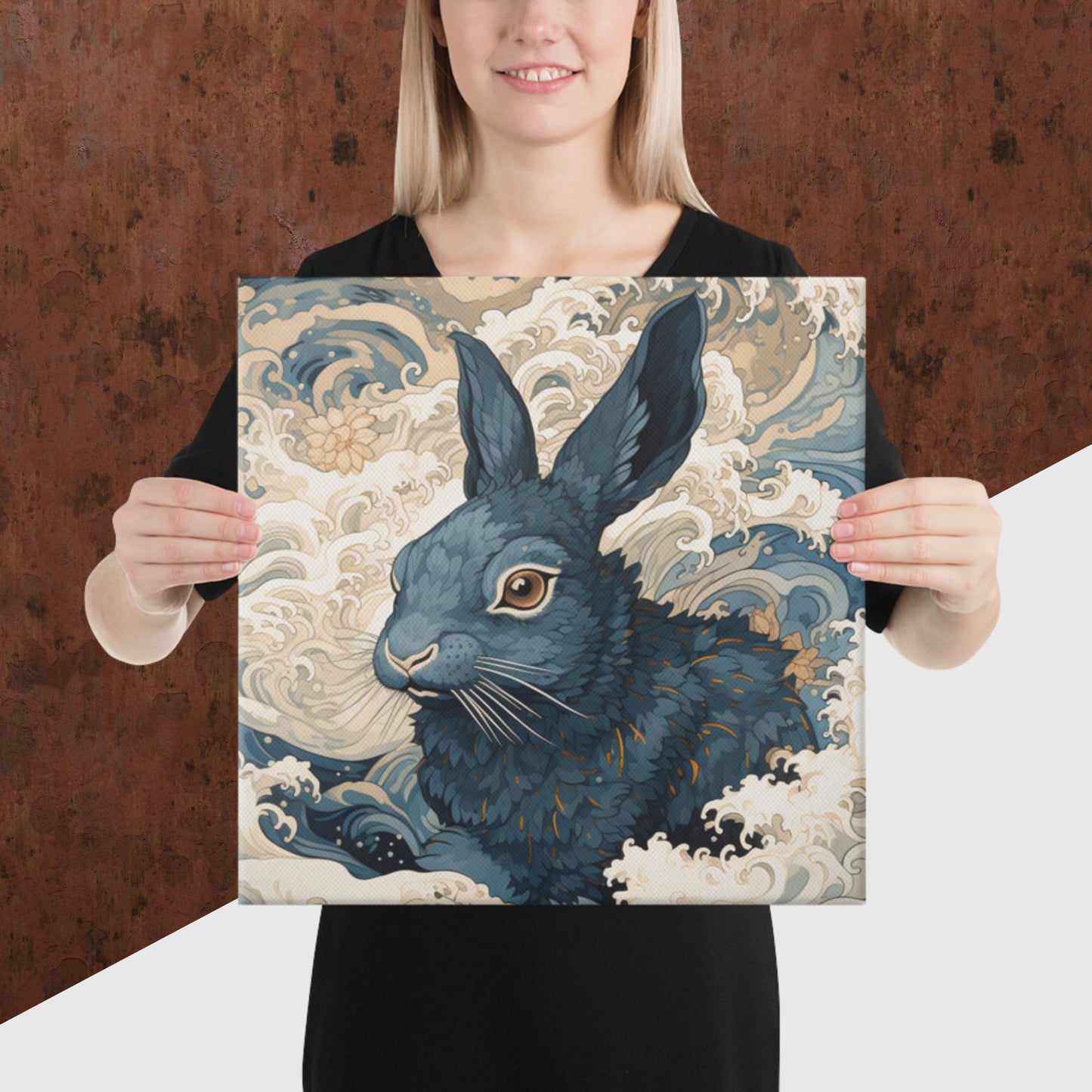 Ukiyo-e Rabbit Canvas Poster