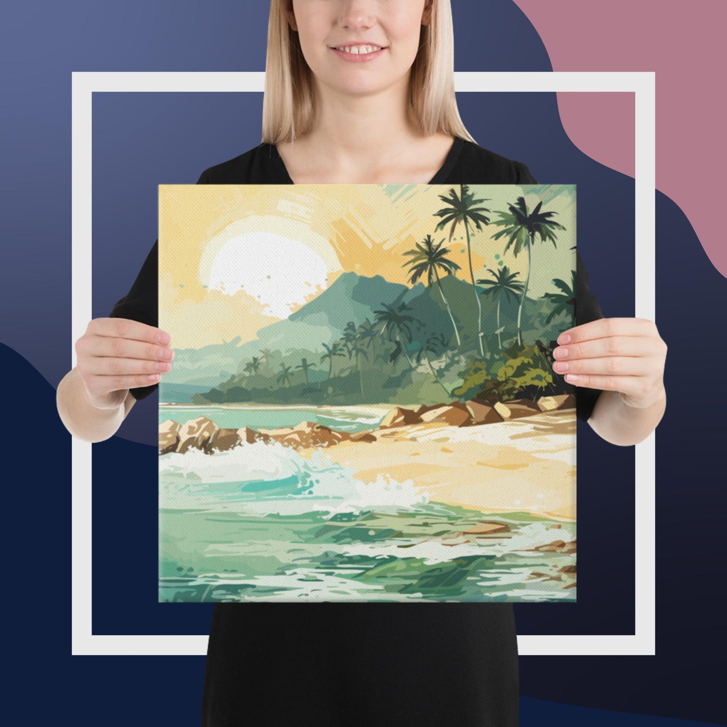 Tropical Island Beach Canvas Poster