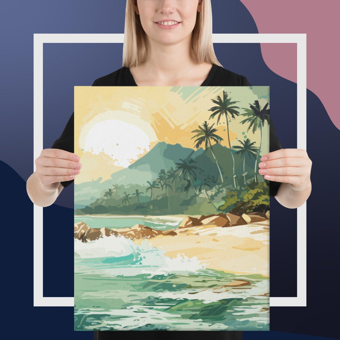 Tropical Island Beach Canvas Poster