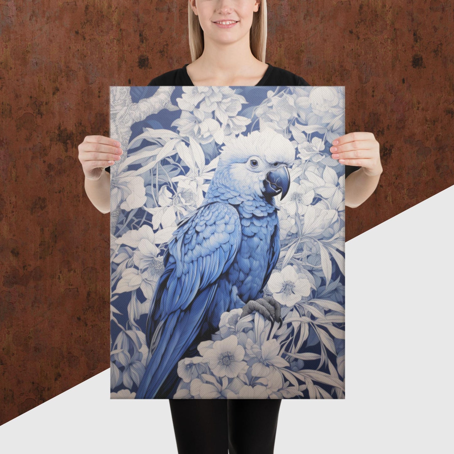 Ukiyo-e Parrot Canvas Poster