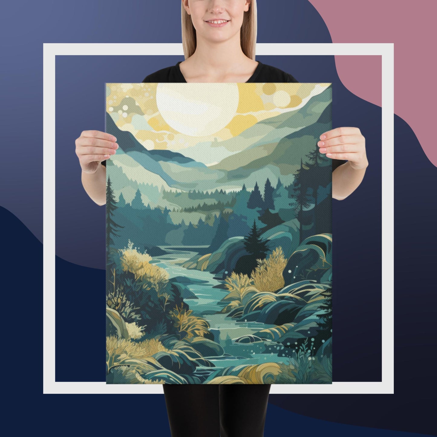 Forest Hills River Canvas Poster