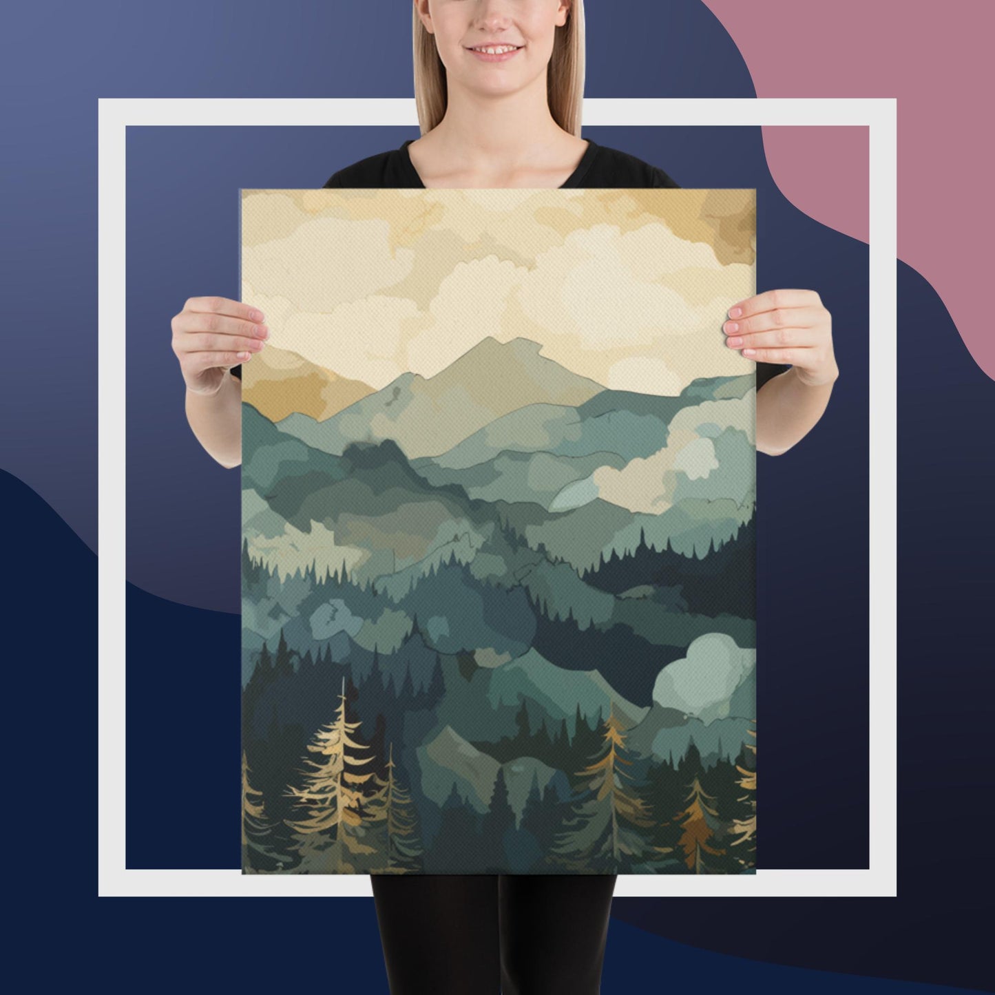 Mountainous Forest Canvas Poster