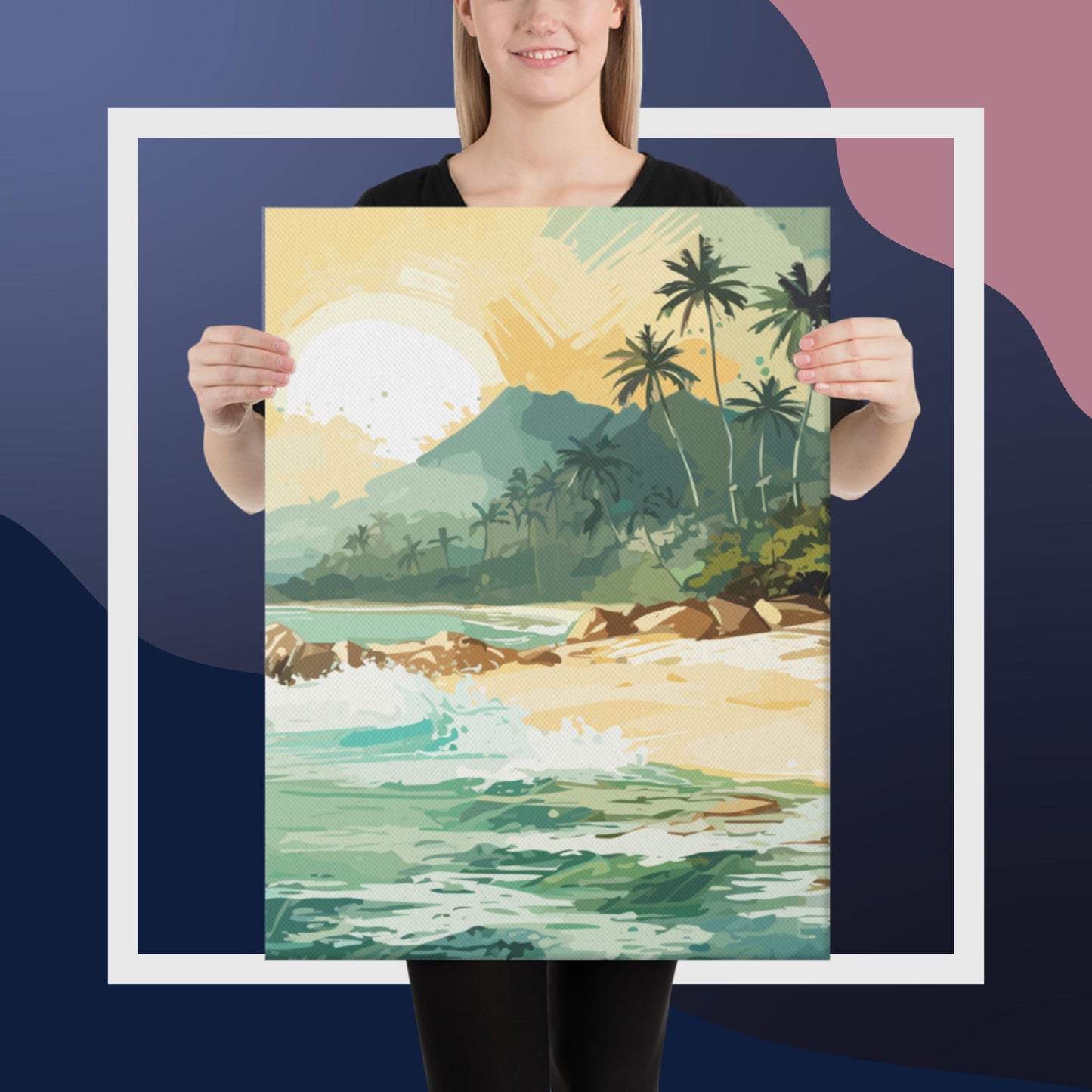 Tropical Island Beach Canvas Poster