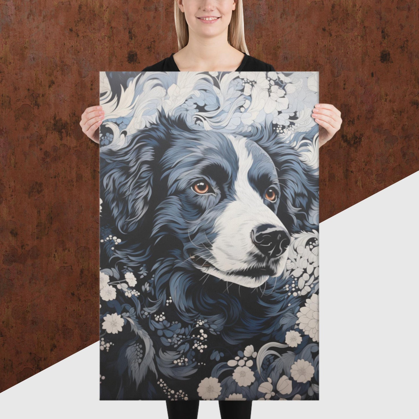 Ukiyo-e Dog Canvas Poster