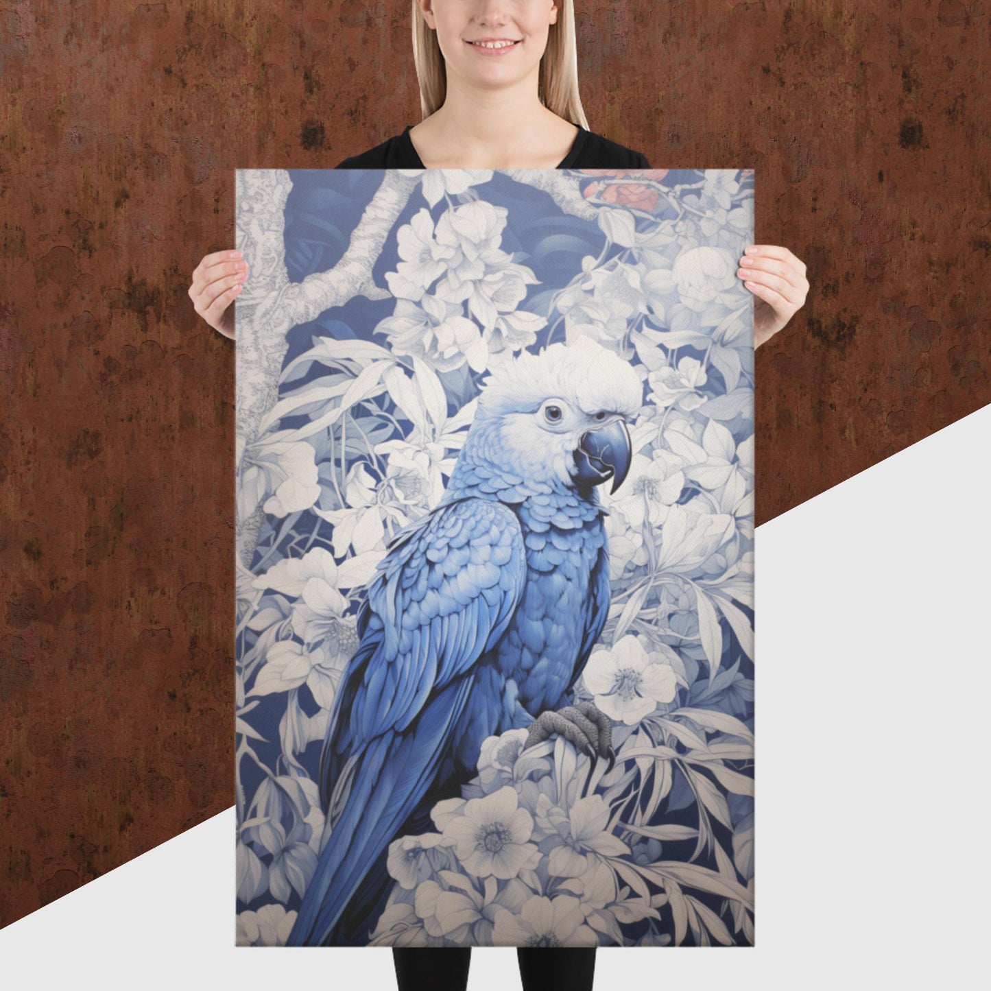 Ukiyo-e Parrot Canvas Poster