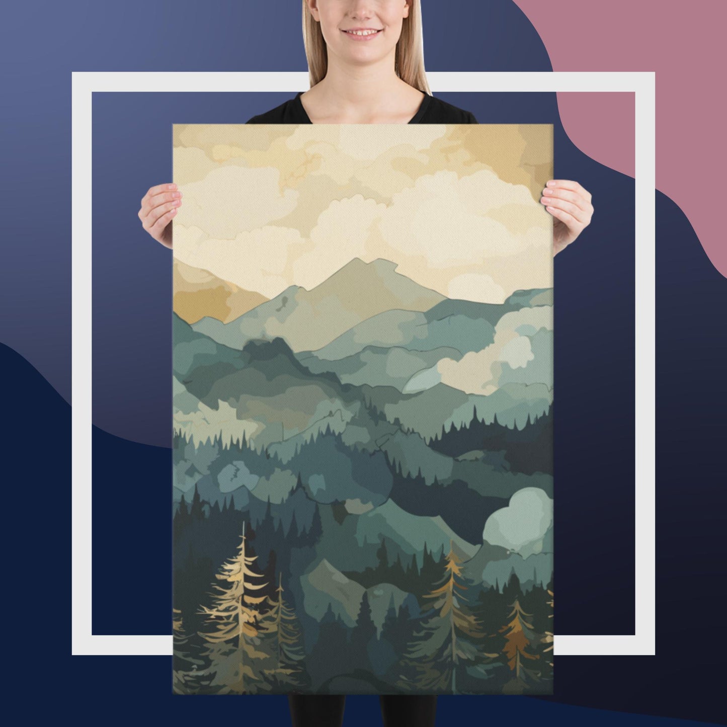 Mountainous Forest Canvas Poster