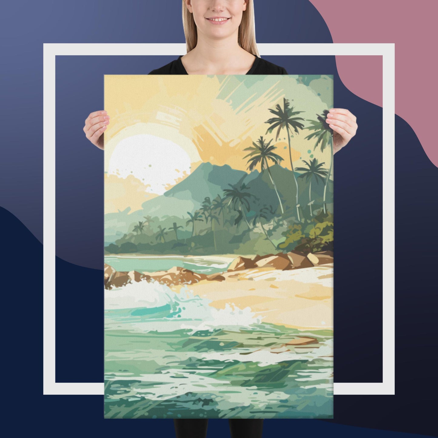 Tropical Island Beach Canvas Poster