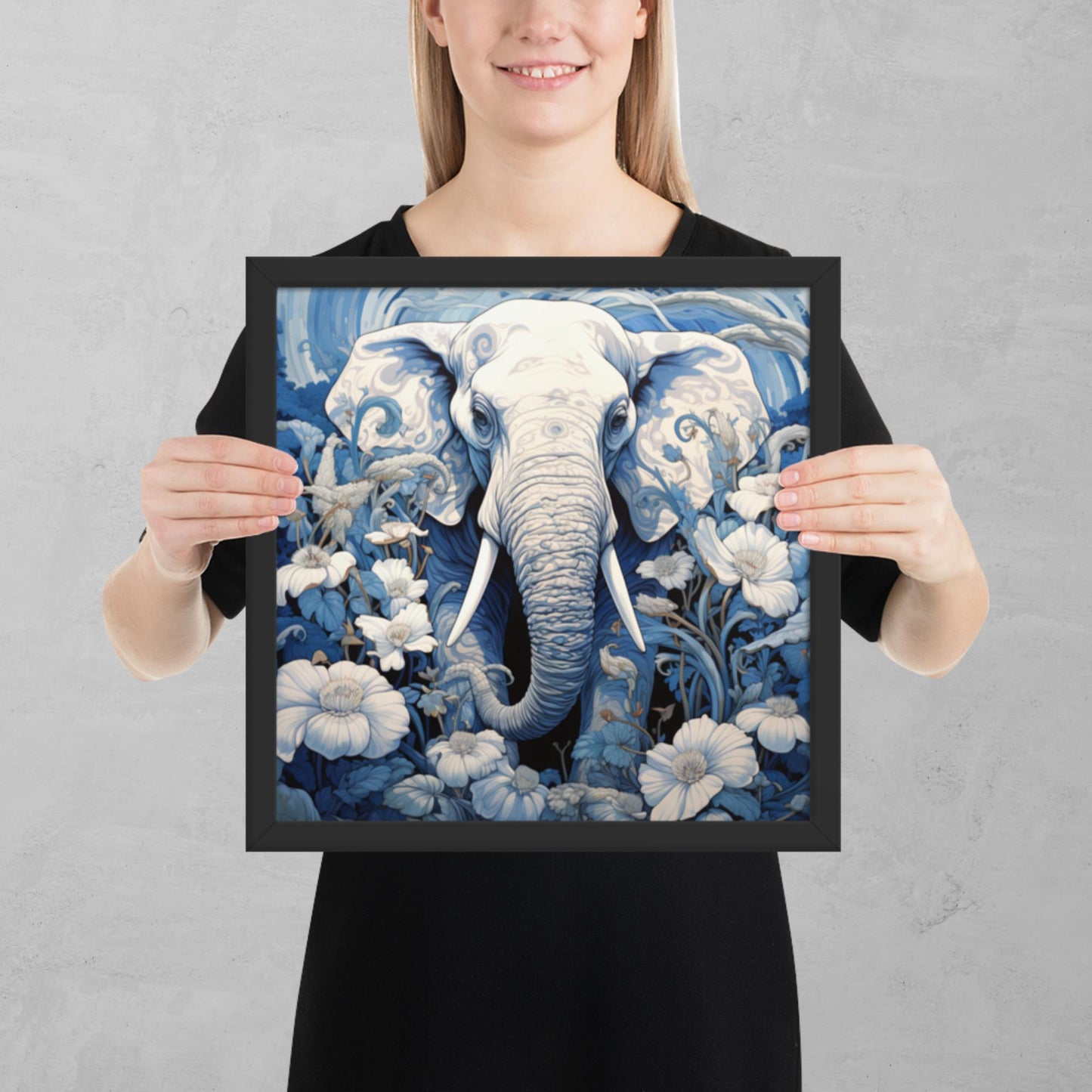 Ukiyo-e Elephant Framed Poster