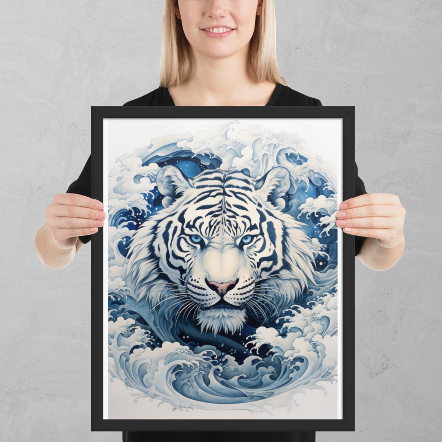 Ukiyo-e Tiger Framed Poster