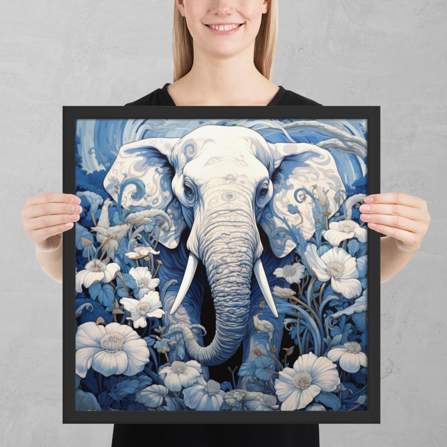 Ukiyo-e Elephant Framed Poster