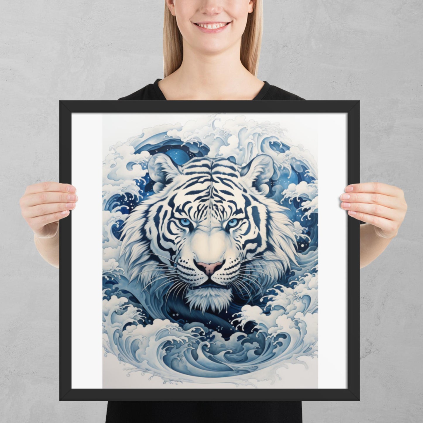 Ukiyo-e Tiger Framed Poster