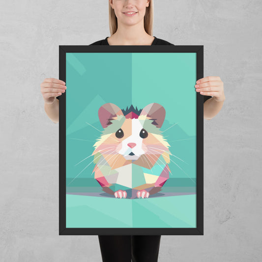 Green and Pink Hamster Framed Poster