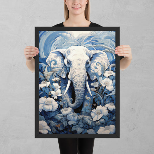 Ukiyo-e Elephant Framed Poster