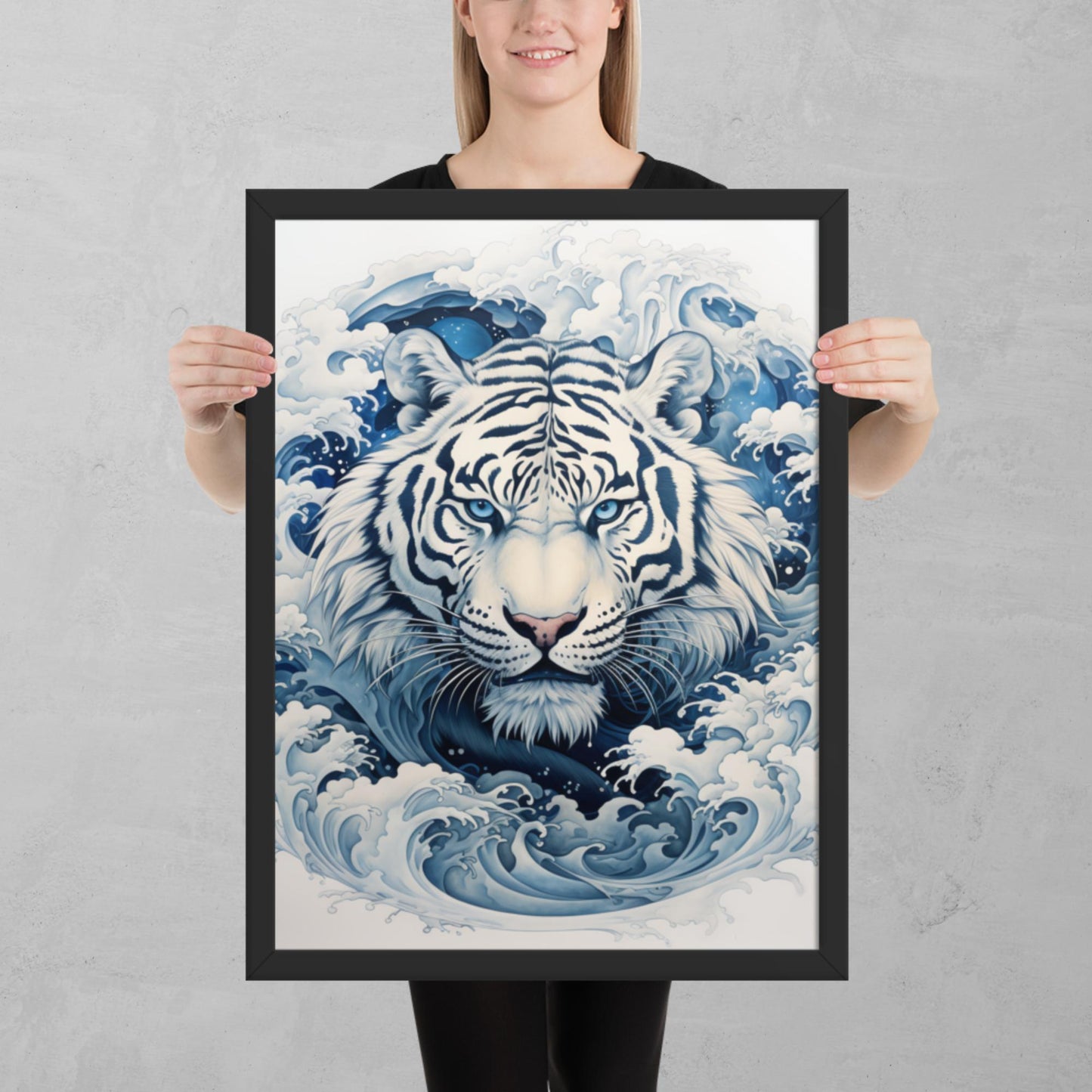 Ukiyo-e Tiger Framed Poster