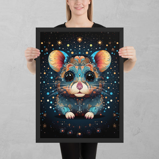 Dot Art Hamster Framed Poster