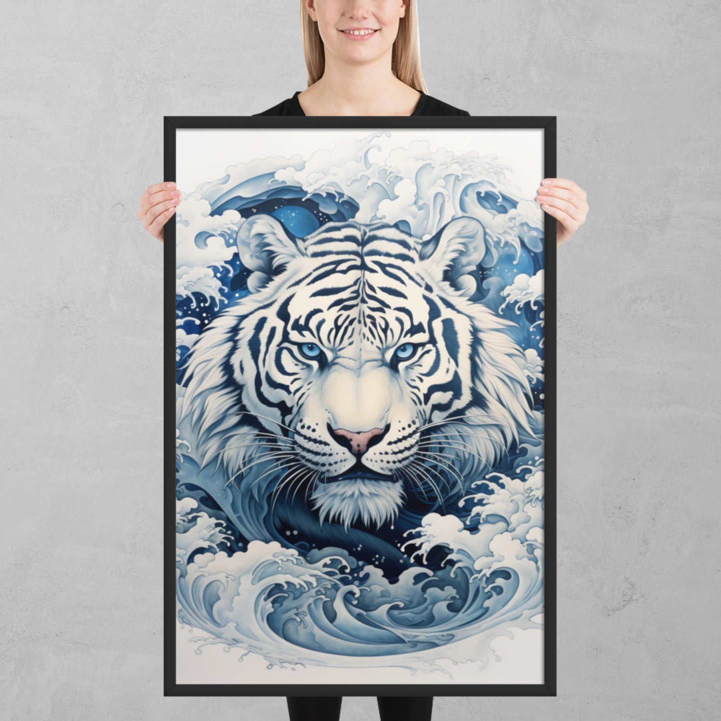 Ukiyo-e Tiger Framed Poster