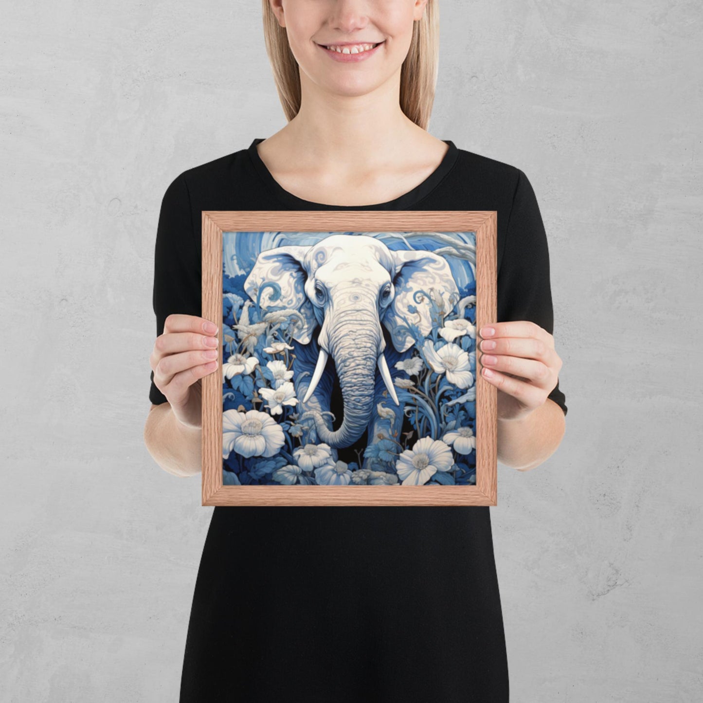 Ukiyo-e Elephant Framed Poster