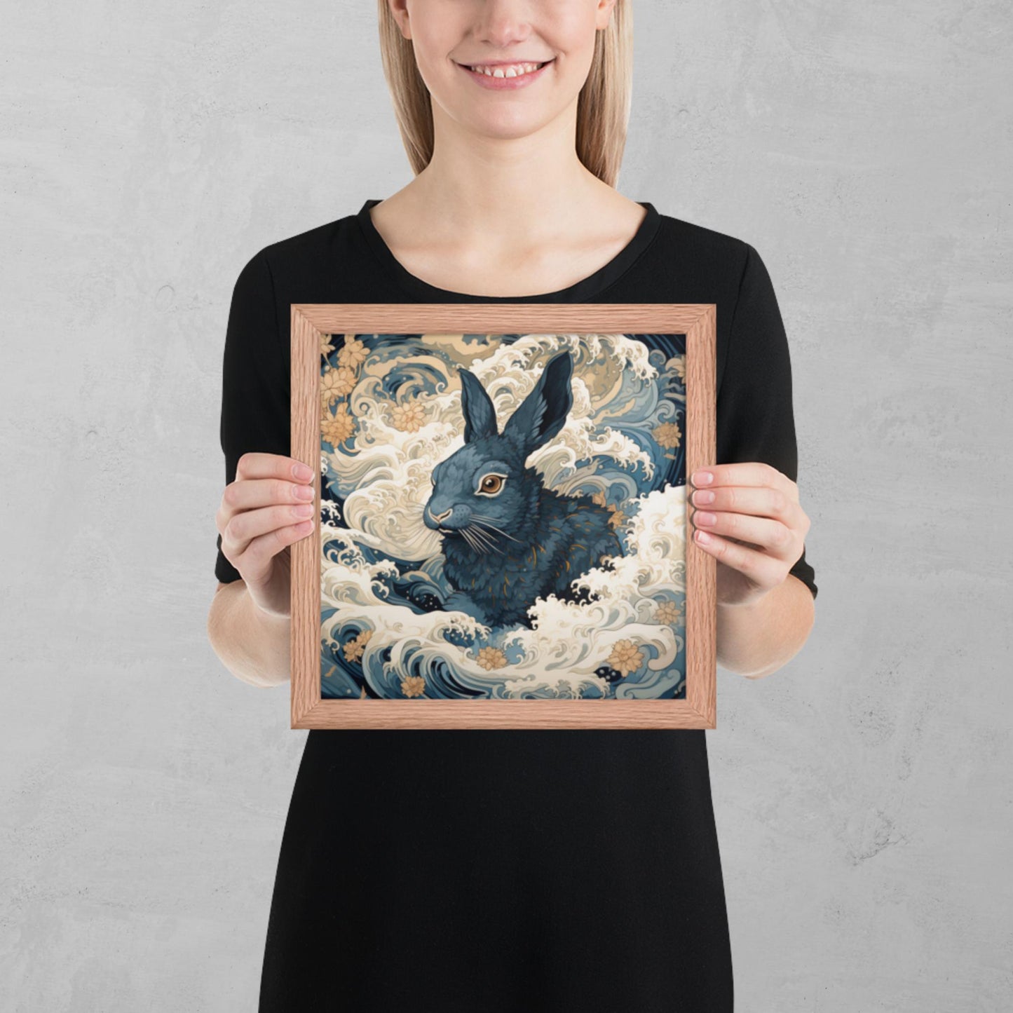 Ukiyo-e Rabbit Framed Poster