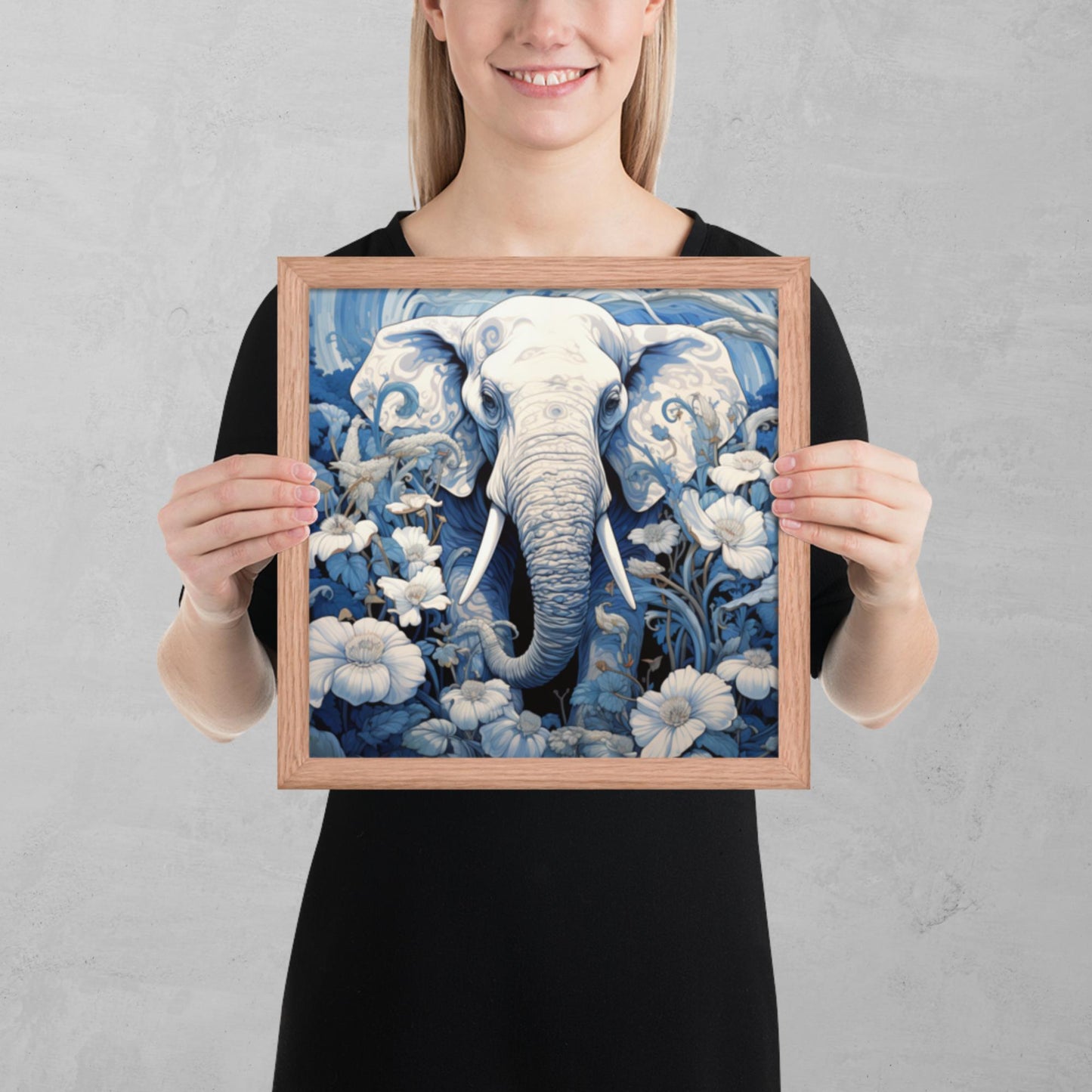 Ukiyo-e Elephant Framed Poster