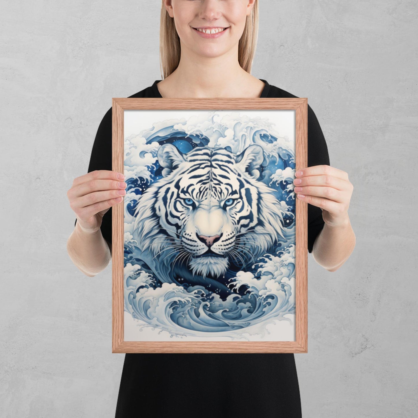 Ukiyo-e Tiger Framed Poster