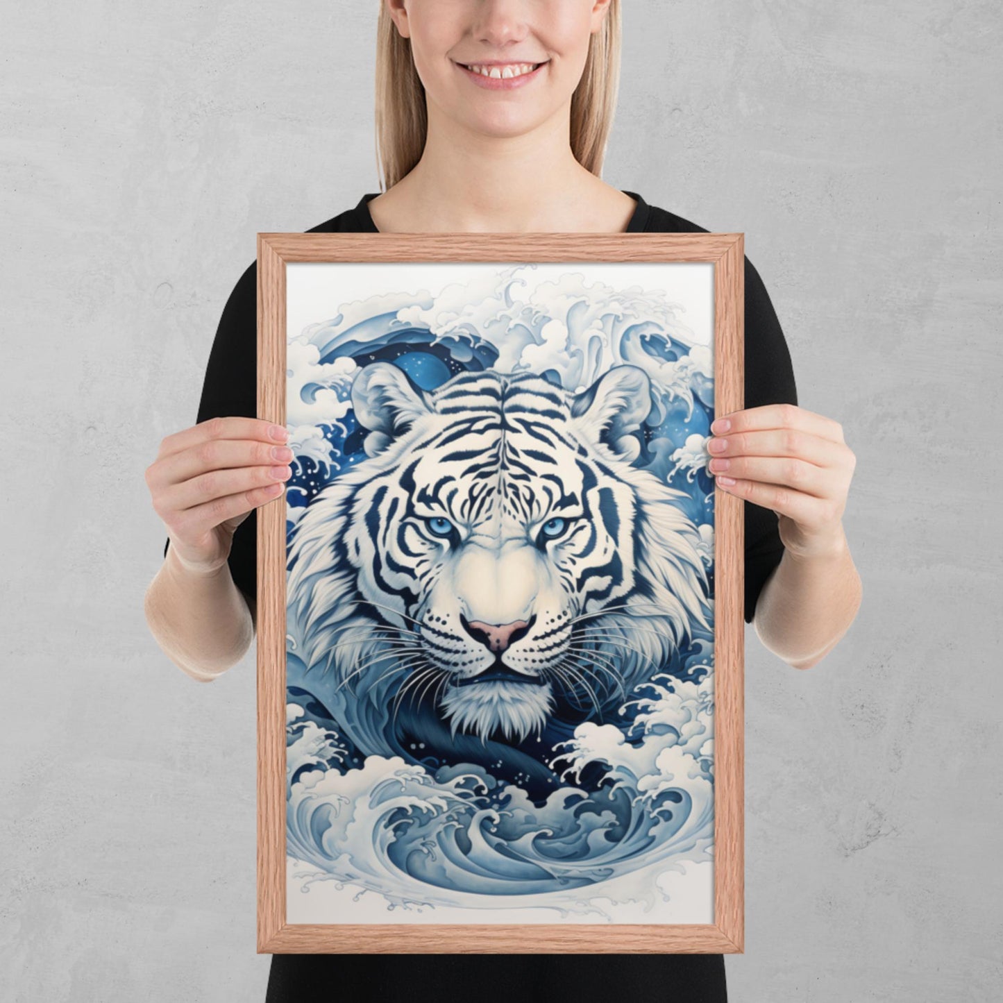 Ukiyo-e Tiger Framed Poster