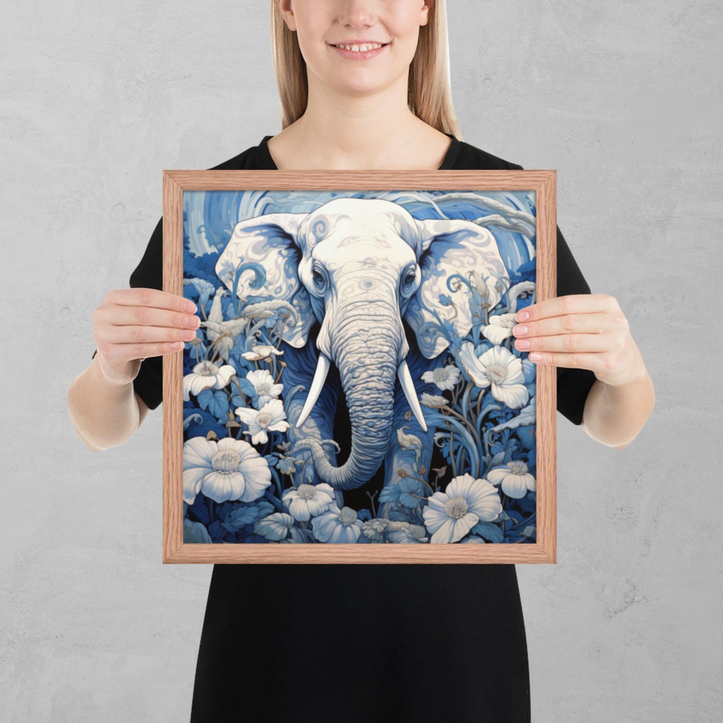 Ukiyo-e Elephant Framed Poster