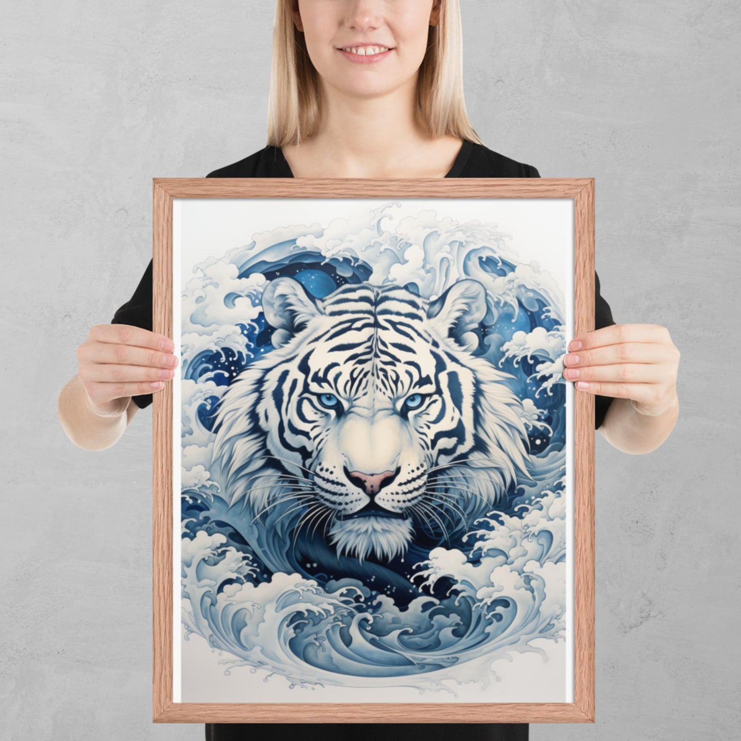 Ukiyo-e Tiger Framed Poster