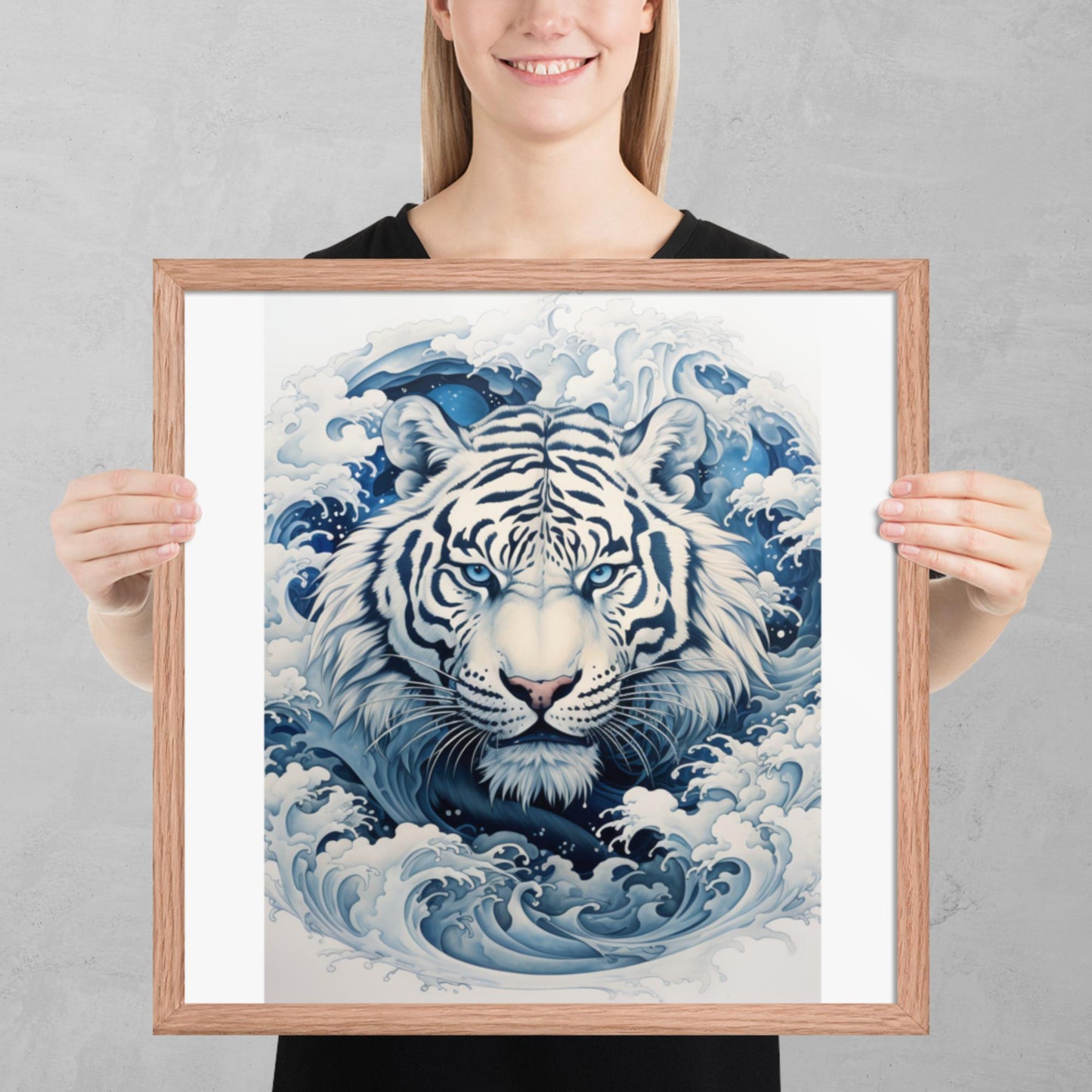 Ukiyo-e Tiger Framed Poster