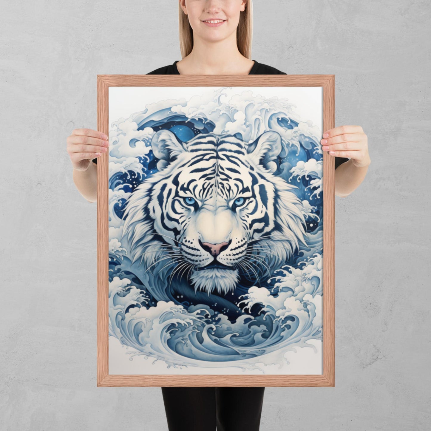 Ukiyo-e Tiger Framed Poster