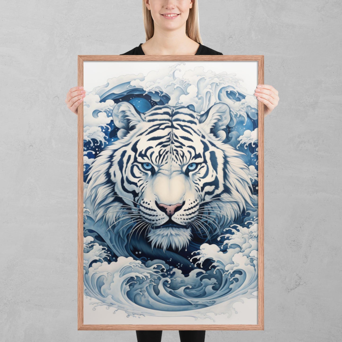 Ukiyo-e Tiger Framed Poster