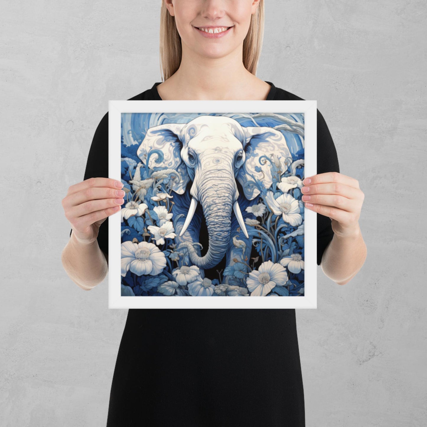 Ukiyo-e Elephant Framed Poster