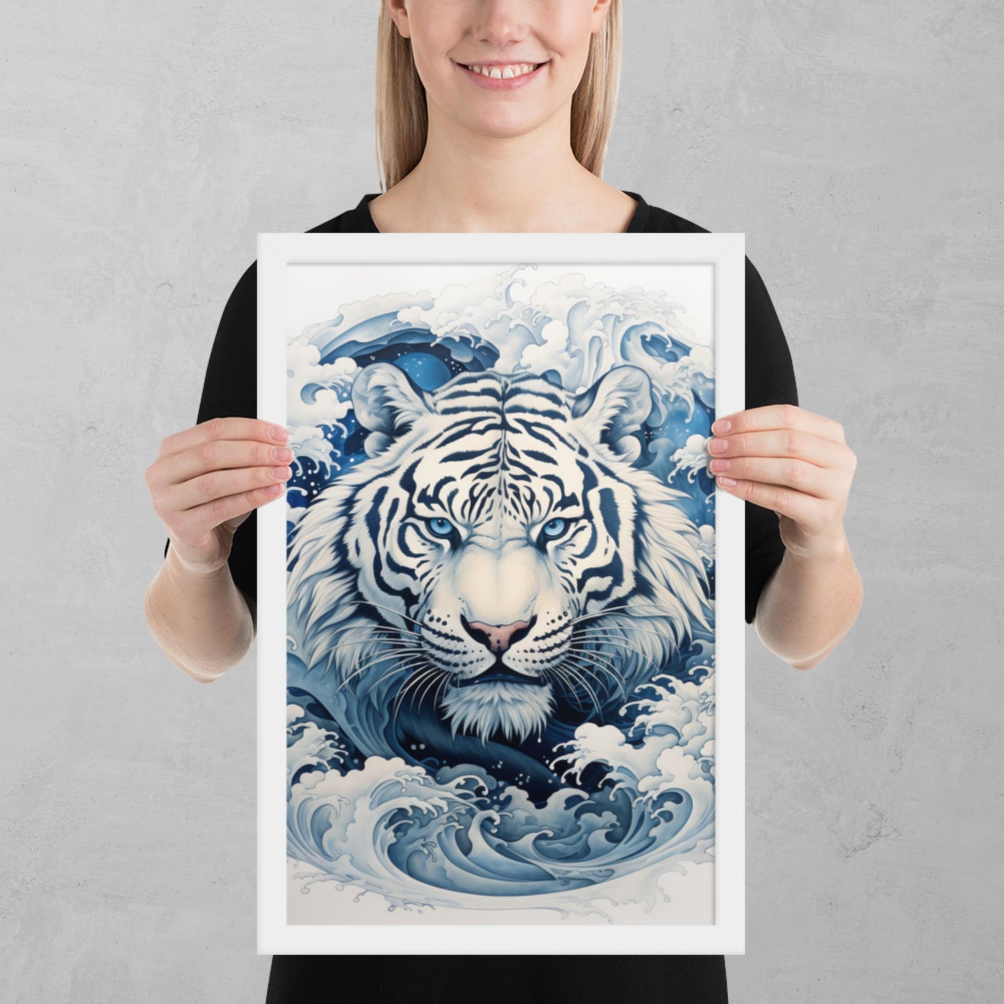 Ukiyo-e Tiger Framed Poster