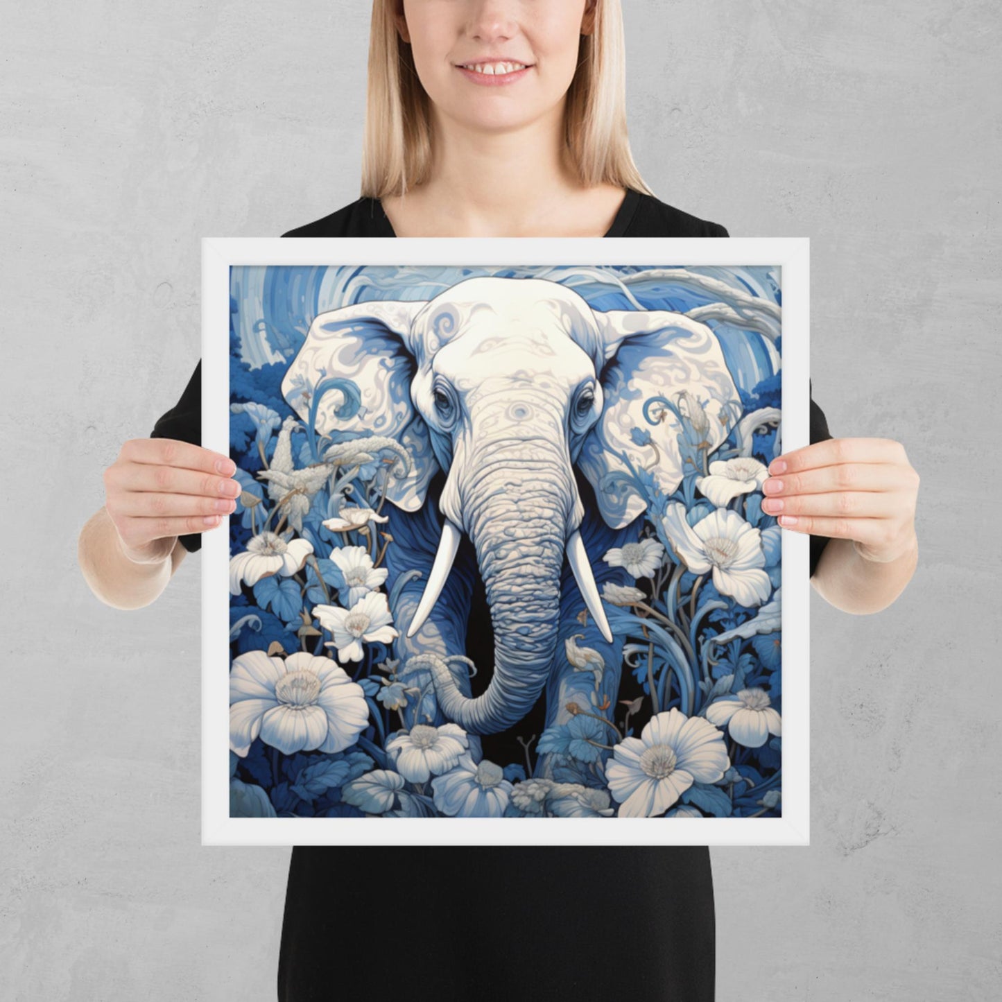 Ukiyo-e Elephant Framed Poster