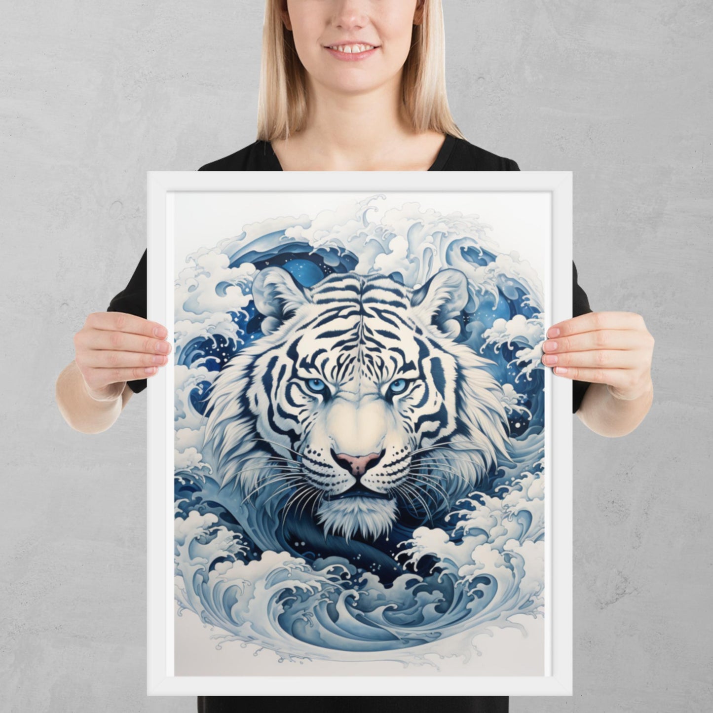 Ukiyo-e Tiger Framed Poster