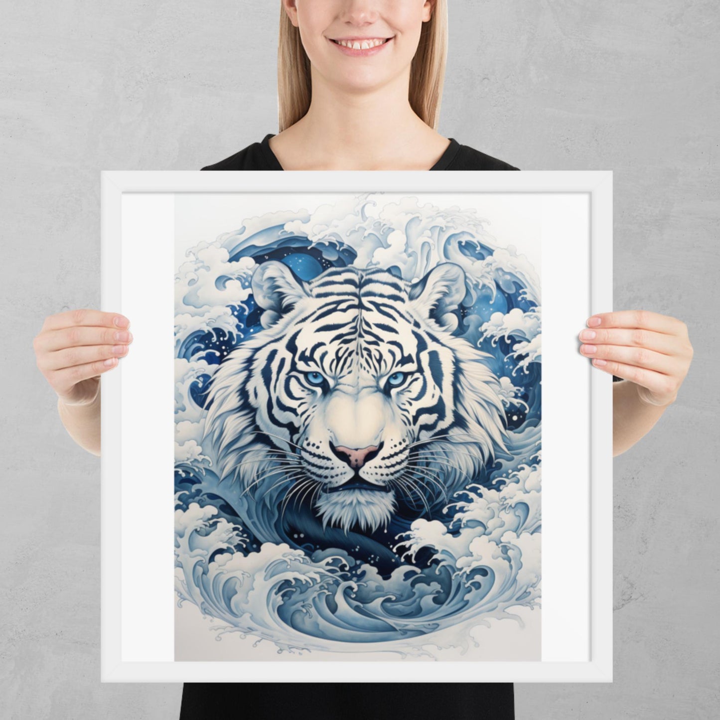 Ukiyo-e Tiger Framed Poster