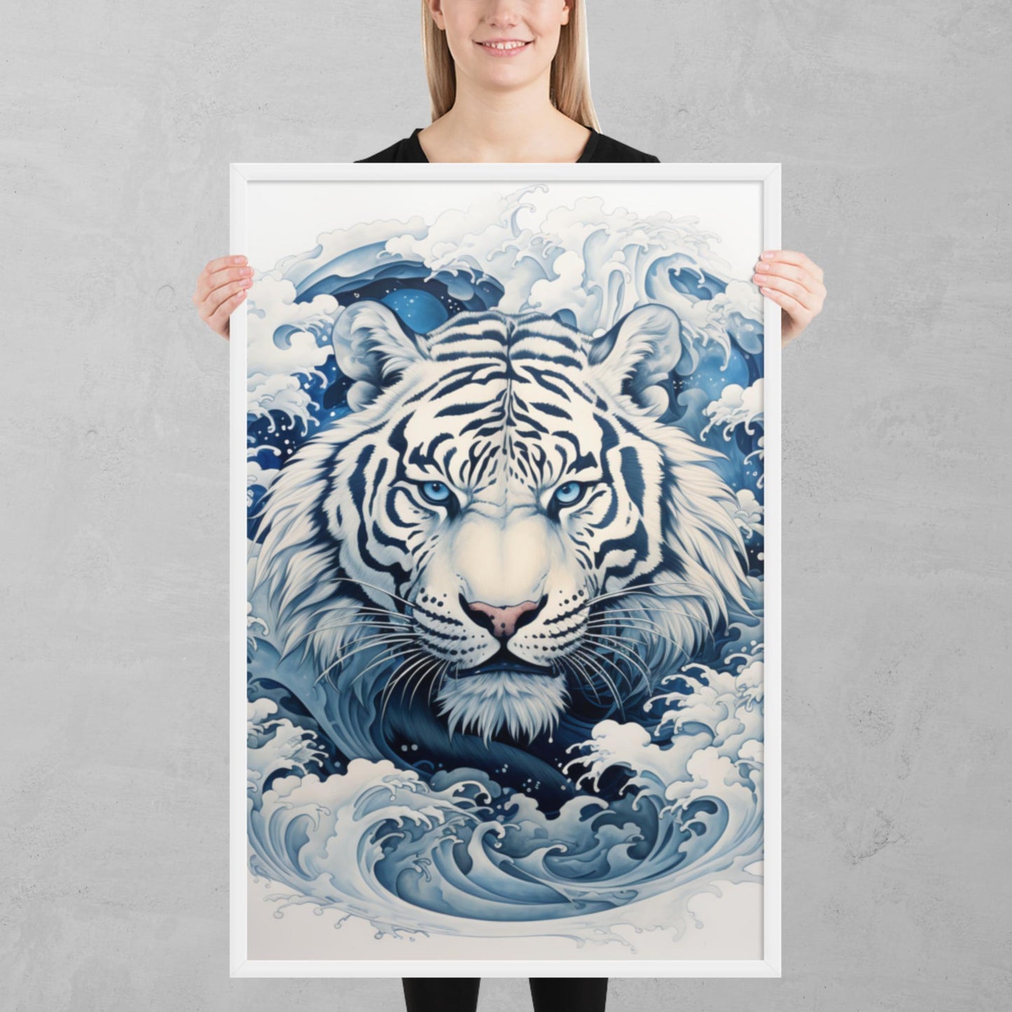 Ukiyo-e Tiger Framed Poster