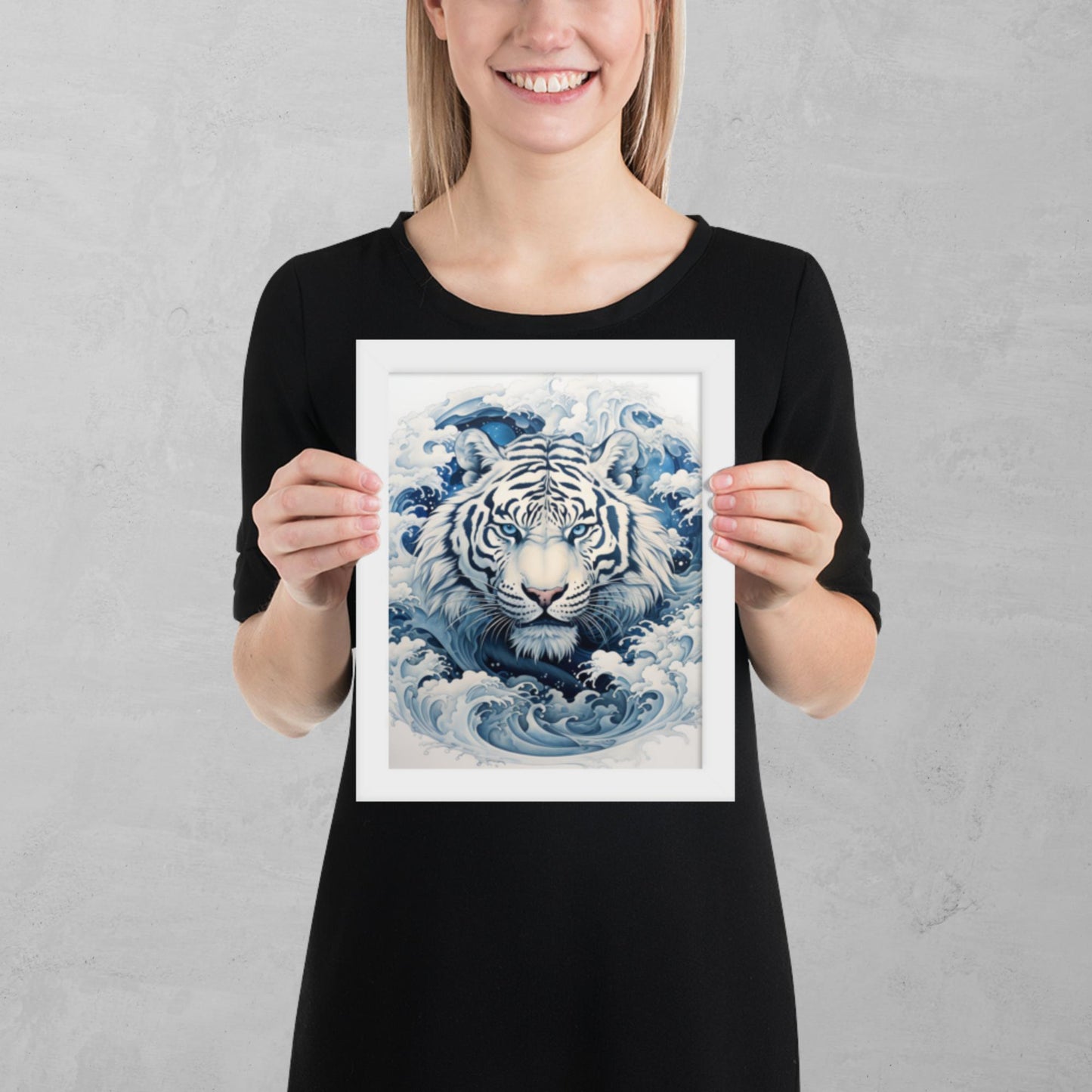 Ukiyo-e Tiger Framed Poster